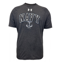 Load image into Gallery viewer, Navy Under Armour Arch Anchor Tech T-Shirt (Grey)
