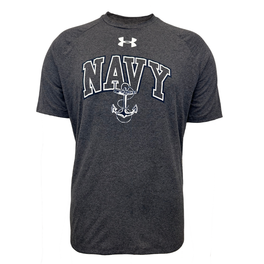 Navy Under Armour Arch Anchor Tech T-Shirt (Grey)