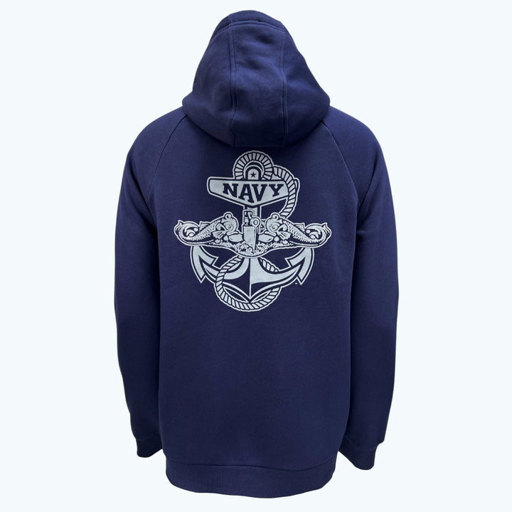 Navy Under Armour Anchor Silent Service Performance Cotton Hood (Navy)