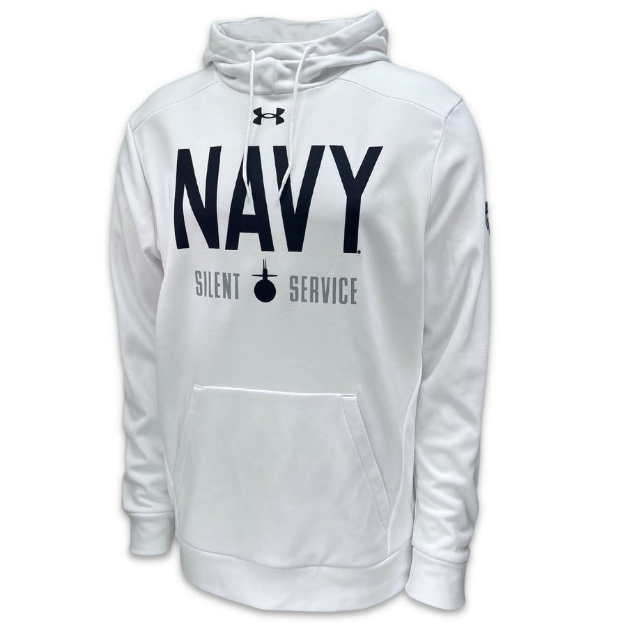 Navy Under Armour 2023 Rivalry Silent Service Fleece Hood (White)
