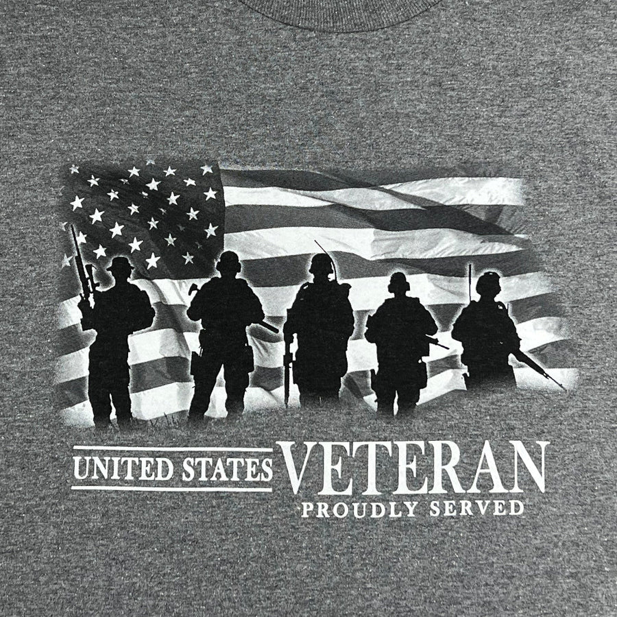 United States Veteran Proudly Served Long Sleeve T-Shirt (Graphite)