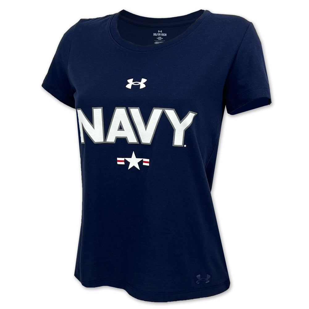 Navy Ladies Under Armour Fly Navy T-Shirt (Navy)