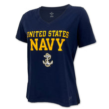 Load image into Gallery viewer, United States Navy Ladies Under Armour Performance Cotton T-Shirt (Navy)