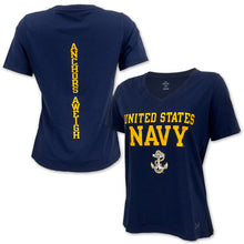 Load image into Gallery viewer, United States Navy Ladies Under Armour Performance Cotton T-Shirt (Navy)