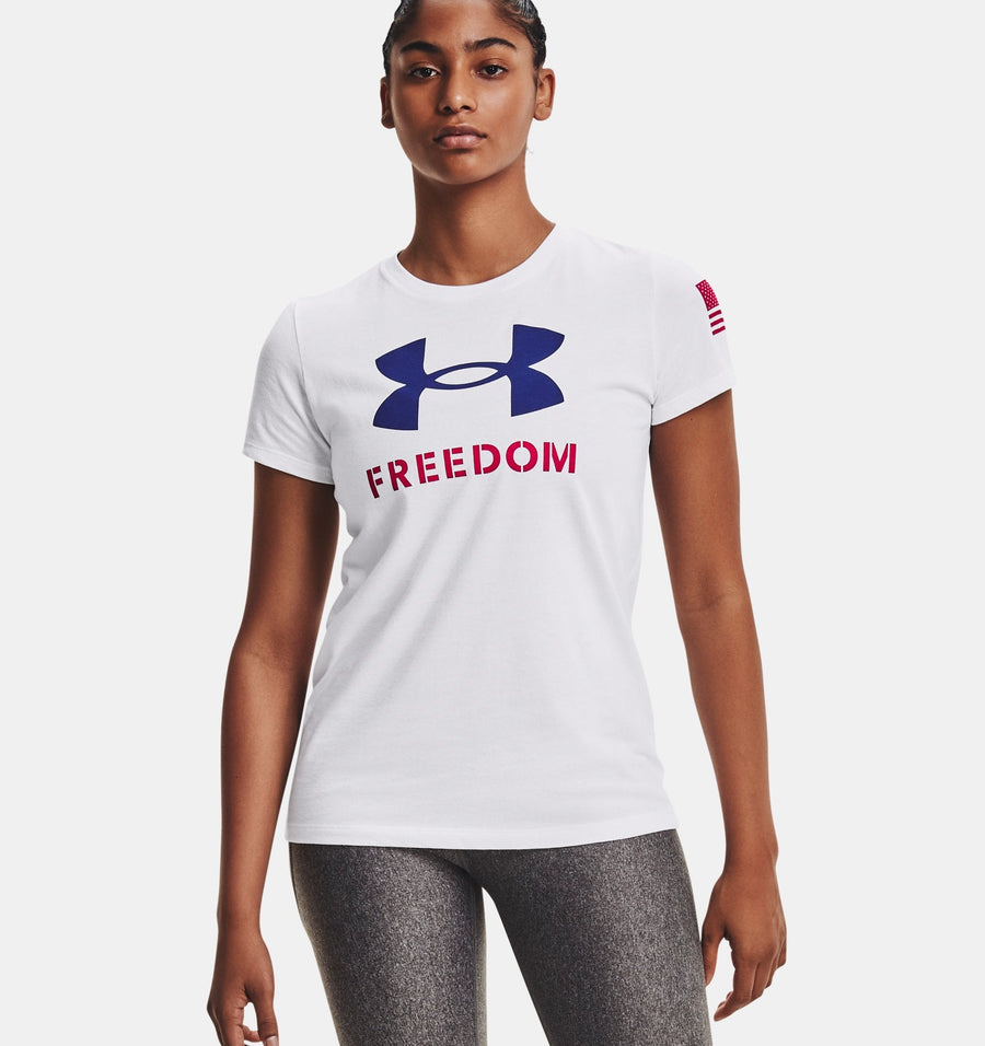 Under Armour Ladies Freedom Logo T-Shirt (white)