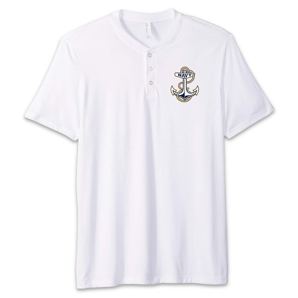 Navy Anchor Mens Henley T-Shirt