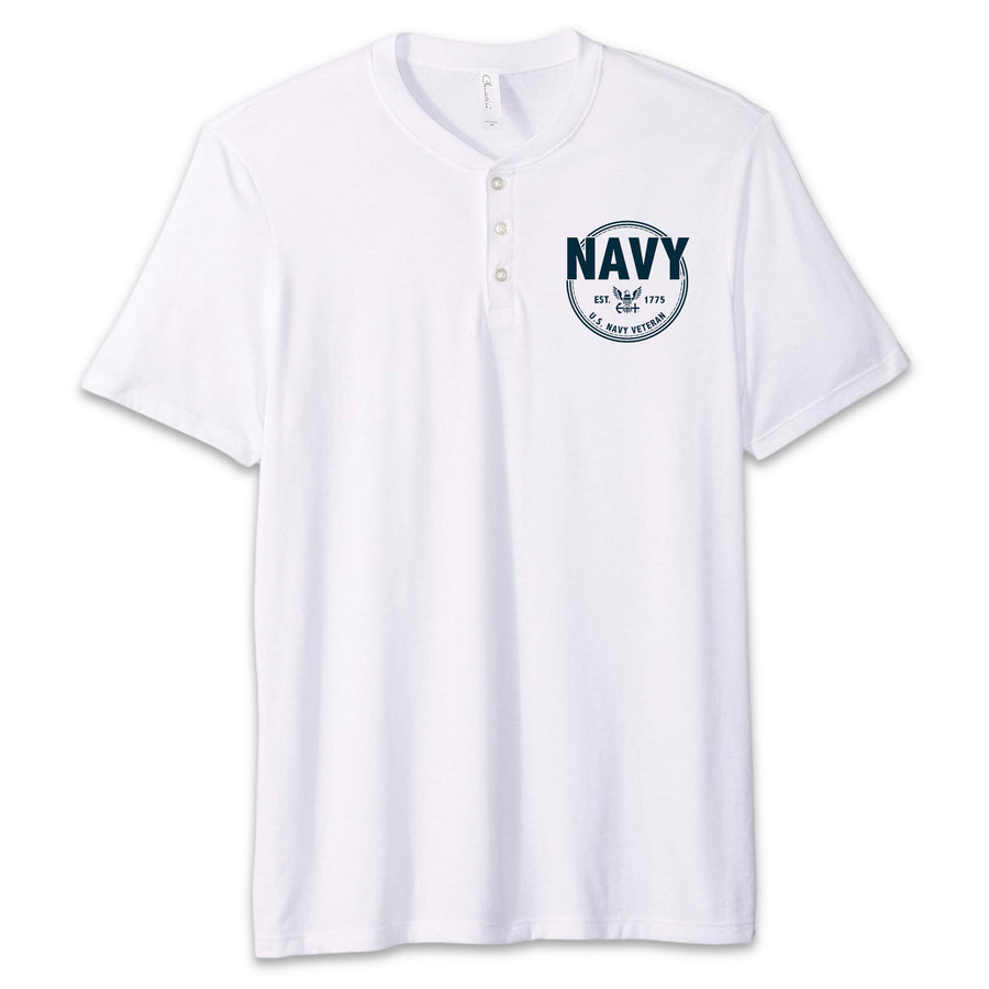 Navy Veteran Mens Henley T-Shirt
