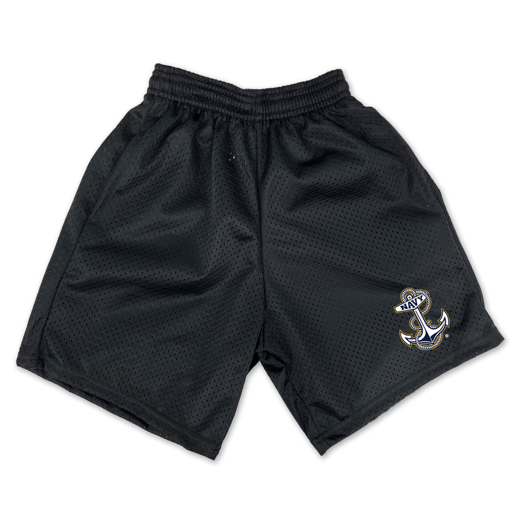 Navy Youth Anchor Logo Mesh Shorts
