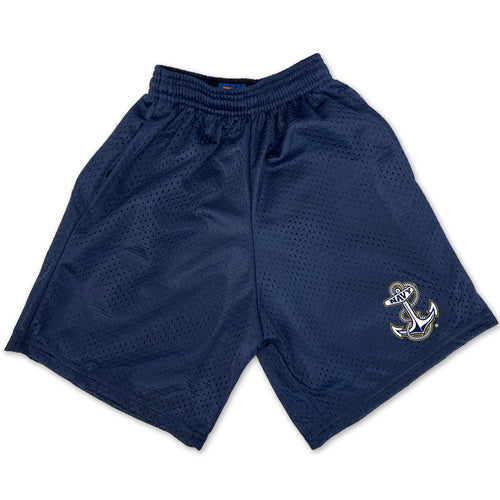 Navy Youth Anchor Logo Mesh Shorts
