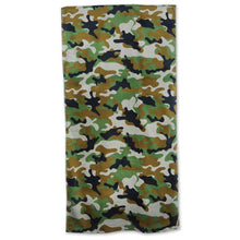Load image into Gallery viewer, Green Camouflage Beach Towel (30&quot;X60&quot;)