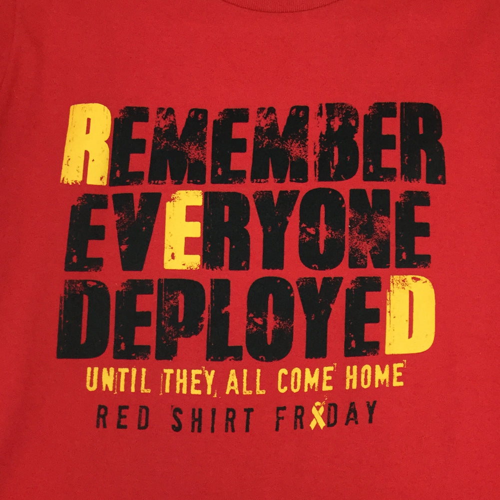 Ladies Remember Everyone Deployed T-Shirt (Red)