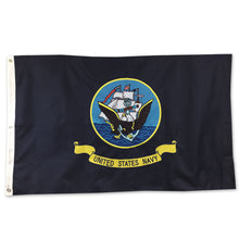 Load image into Gallery viewer, Navy 2 Sided Embroidered Flag (3&#39;X5&#39;)