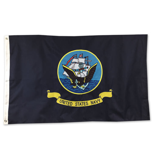 Navy 2 Sided Embroidered Flag (3'X5')