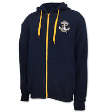 Load image into Gallery viewer, NAVY ANCHOR EMBROIDERED FLEECE FULL ZIP (NAVY)