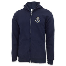 Load image into Gallery viewer, NAVY ANCHOR LOGO FULL ZIP (NAVY)