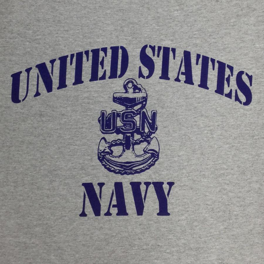 U.S. Navy T-Shirts: Navy Anchor Logo T-Shirt in Grey | Men's T-Shirts