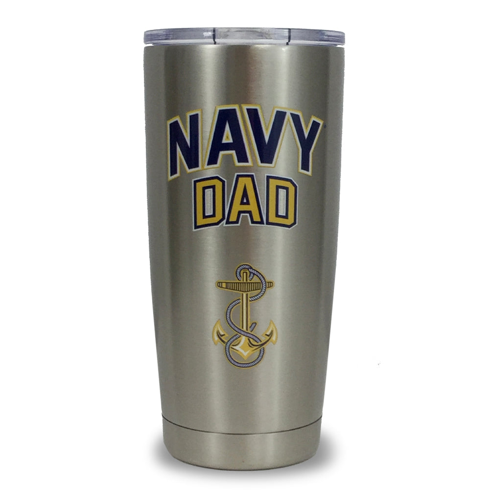 NAVY DAD STAINLESS STEEL TUMBLER (SILVER) 1