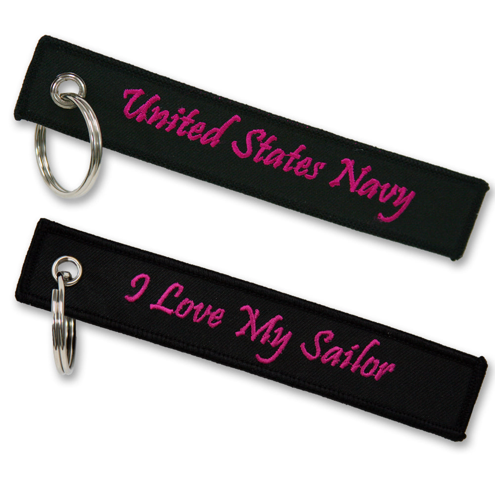 Navy I Love My Sailor Keychain