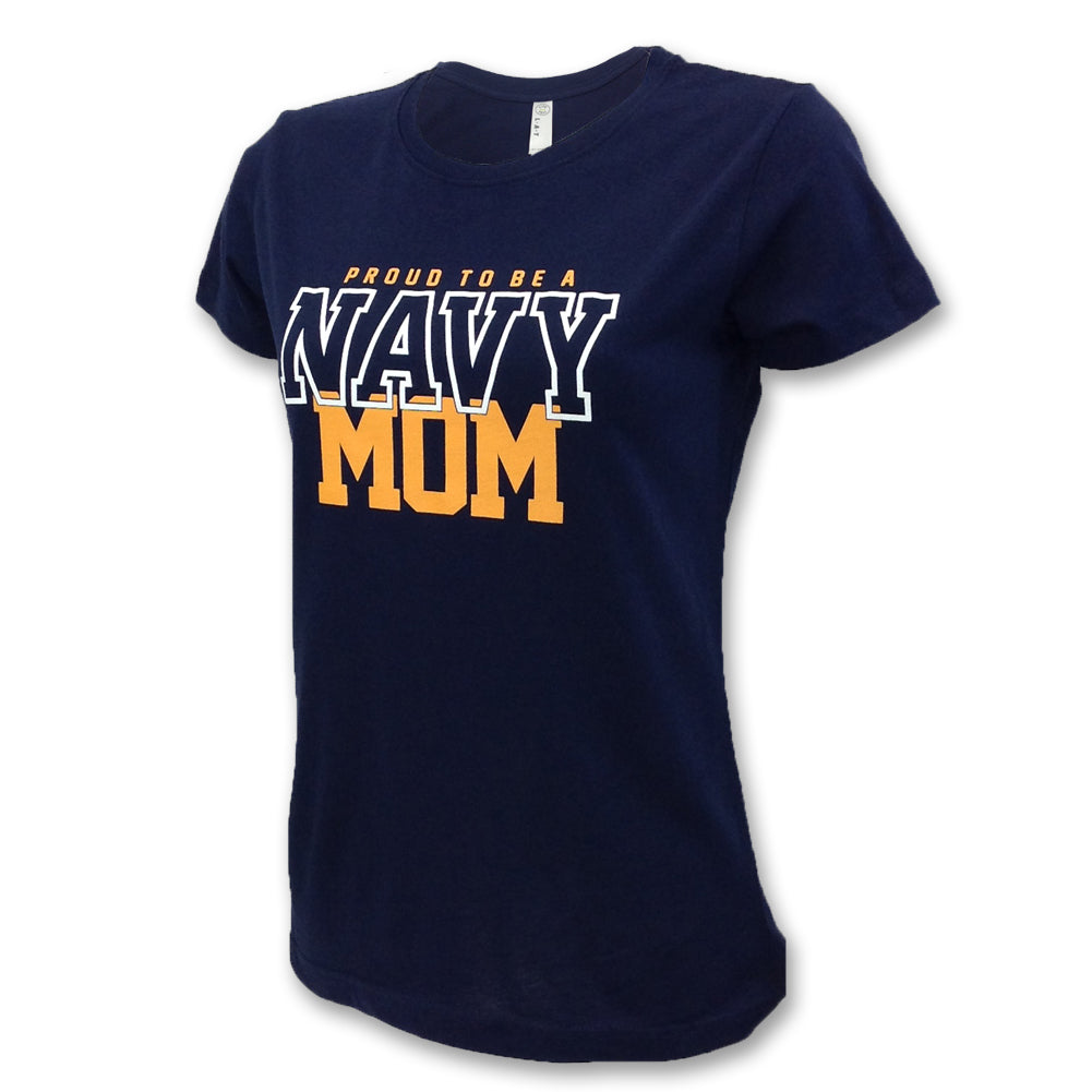 Navy Ladies Proud Mom T-Shirt (Navy)