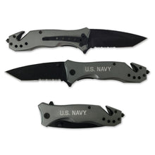 Load image into Gallery viewer, Navy Lock Back Knife (Grey)