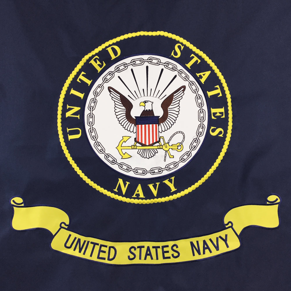 Navy Logo 2 Sided Embroidered Flag (3'X5')
