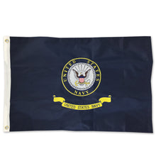 Load image into Gallery viewer, Navy Logo 2 Sided Embroidered Flag (2&#39;X3&#39;)