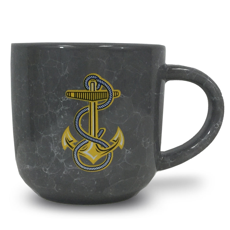 Navy Marbled 17 oz Mug (Grey)