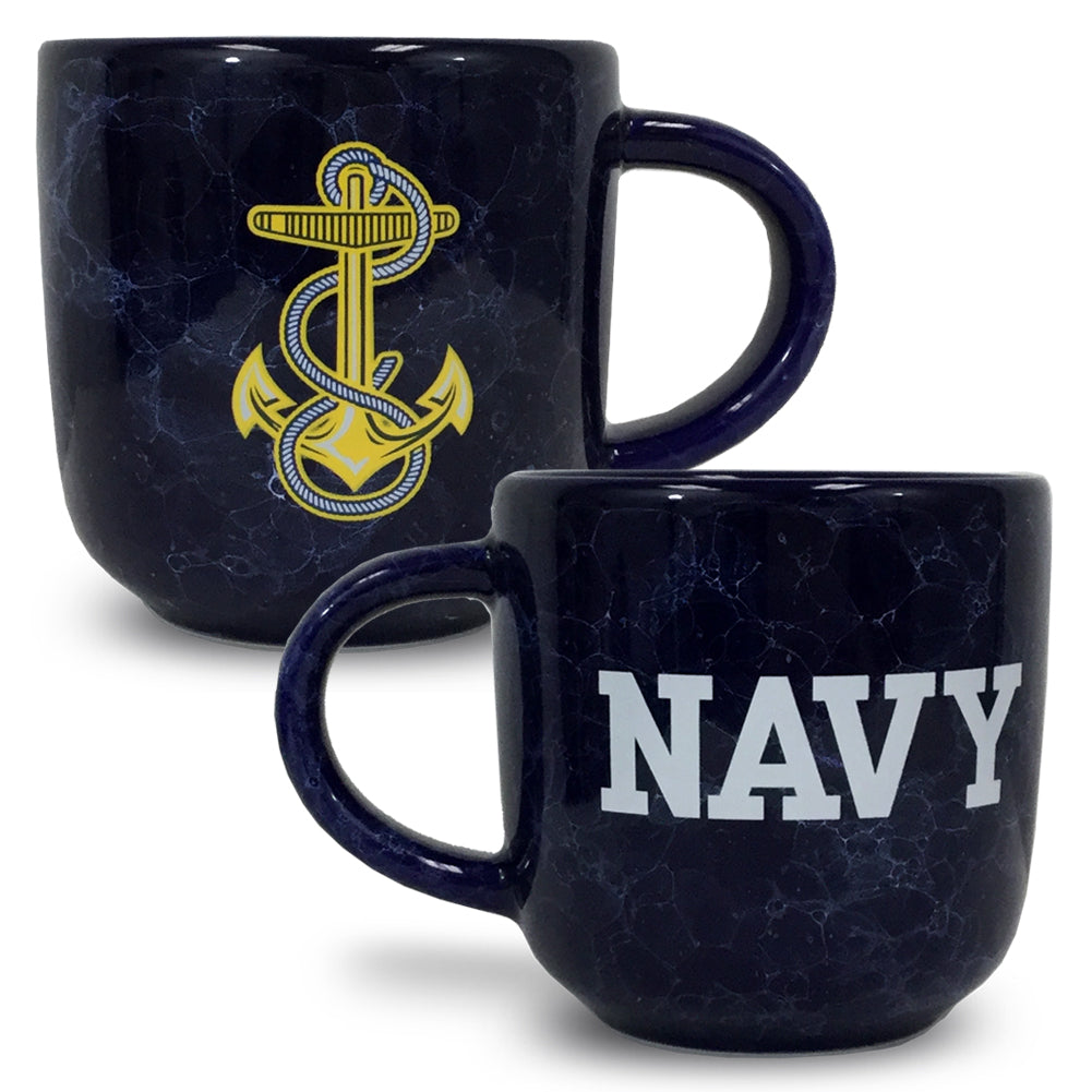 Navy Marbled 17 oz Mug (Navy)