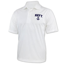 Load image into Gallery viewer, NAVY PERFORMANCE POLO (WHITE) 2