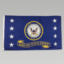 Load image into Gallery viewer, Navy Served With Pride Flag (3&#39;X5&#39;)