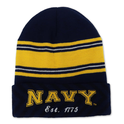 Navy Striped Watch Cap (Navy)