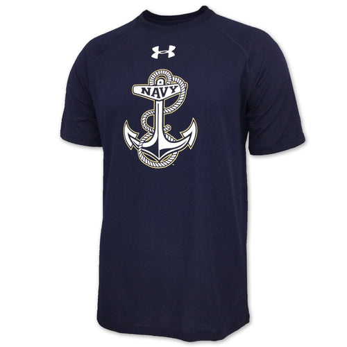 Navy Under Armour Fly Navy Tech T-Shirt (White)