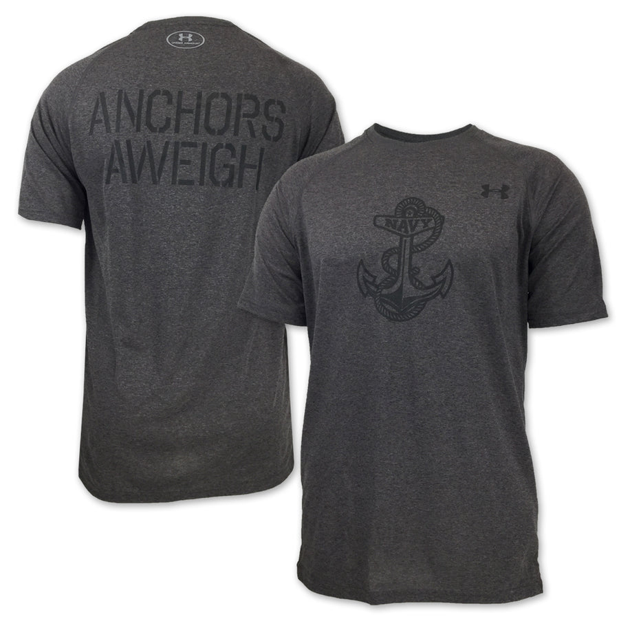 U.S. Navy T-Shirts: Navy Under Armour Anchors Aweigh Tech T-Shirt in  Charcoal