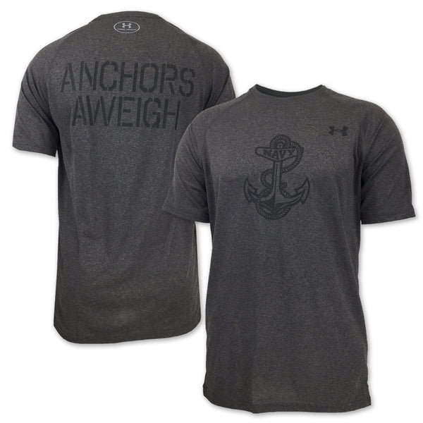 Navy Under Armour USA Flag Tech T-Shirt (Charcoal)