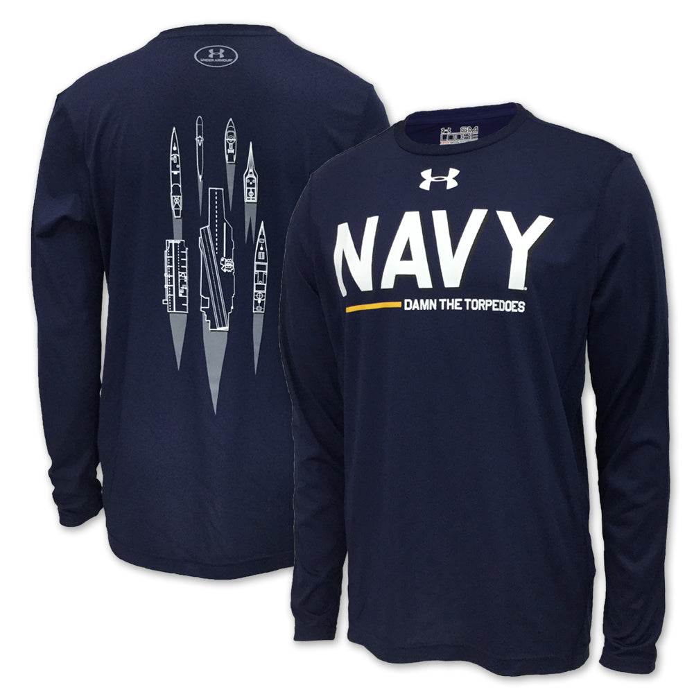 Navy Under Armour Limited Edition Ship Long Sleeve Tee (Navy)
