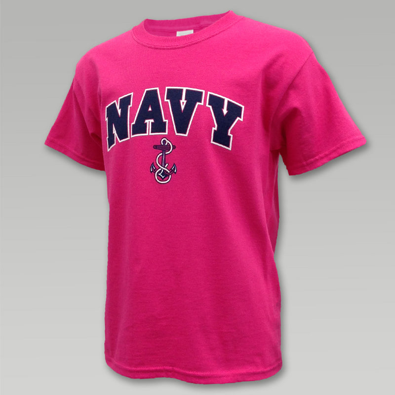 Navy Youth Arch Anchor T (Pink)
