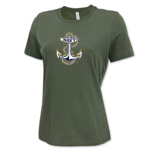 Load image into Gallery viewer, Navy Ladies Anchor Logo T-Shirt