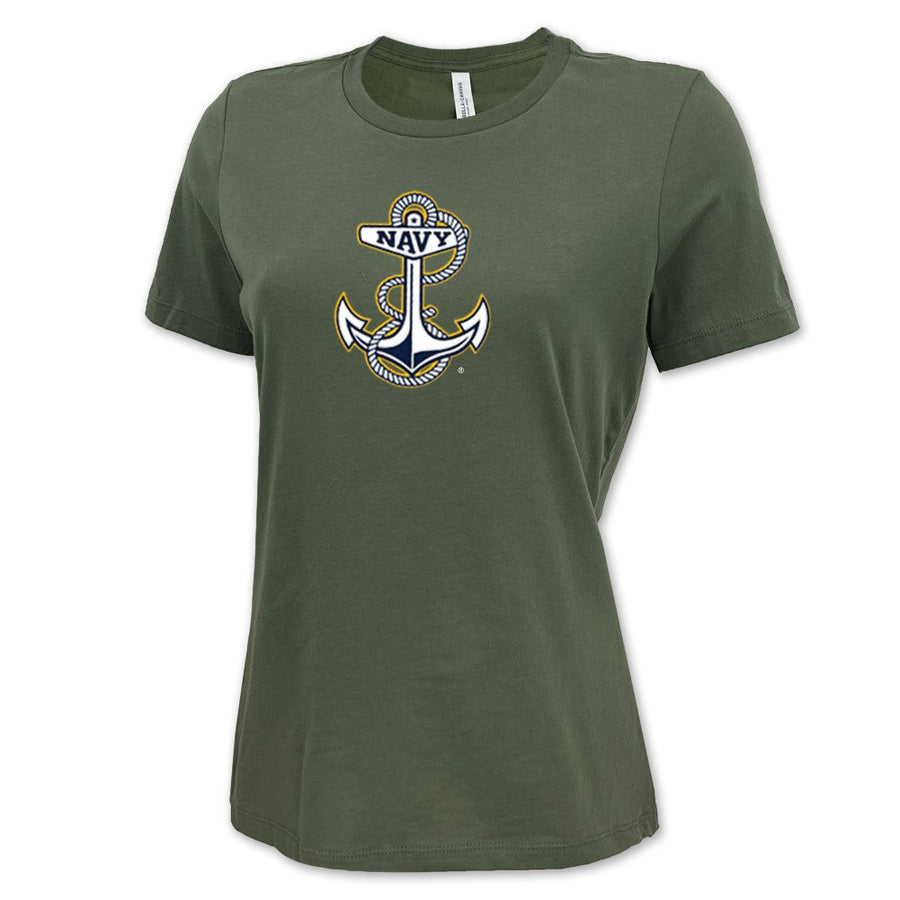 Navy Ladies Anchor Logo T-Shirt