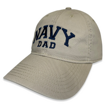 Load image into Gallery viewer, Navy Dad Relaxed Twill Hat (Khaki/Navy)