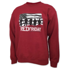 Load image into Gallery viewer, RED Friday USA Flag Crewneck (Cardinal)