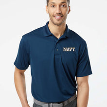 Load image into Gallery viewer, Navy Block Performance Polo