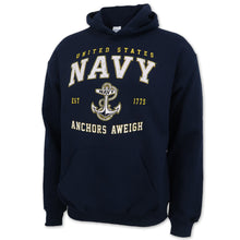 Load image into Gallery viewer, US Navy Anchors Aweigh Hoodie (Navy)