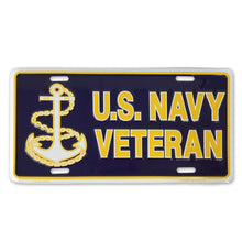 Load image into Gallery viewer, US Navy Veteran License Plate (12&quot;X 6&quot;)
