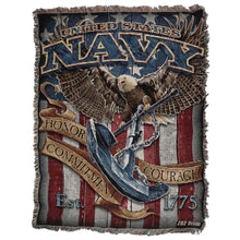 Load image into Gallery viewer, USN Fighting Eagle Blanket 53&quot; X 70&quot;